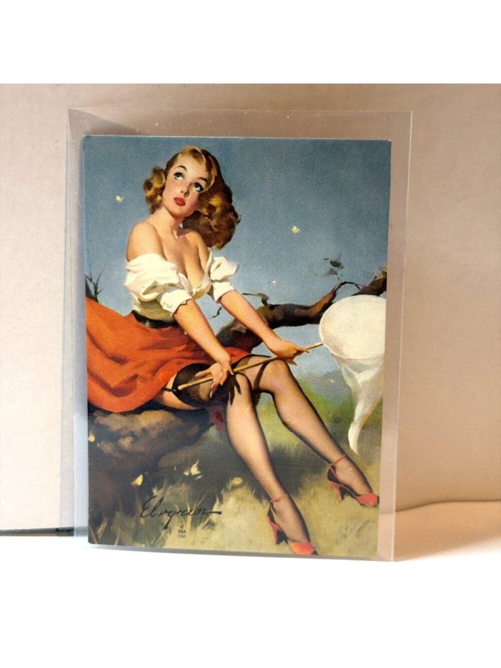 1993 Gil Elvgren Pinup Card #84 Nature Girl Comic Images Calendar Man Cave Art